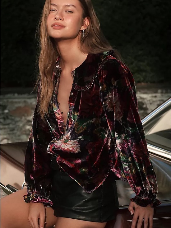 Pilcro Tops - Pilcro Kiera velvet top